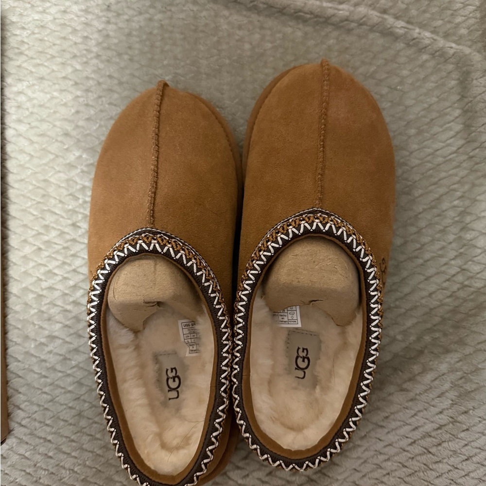 UGG Brown Tasman Slippers with Plush Lining